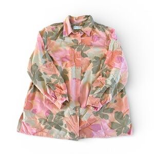 [First Issue] Floral Pink Button-Up Shirt